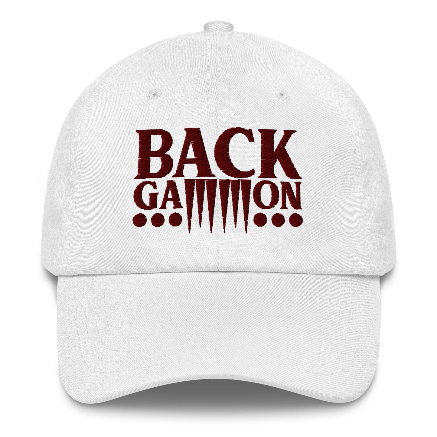 Backgammon Dad Hat (maroon embroidery)