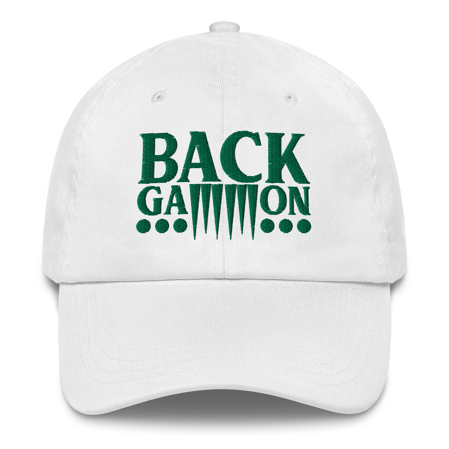 Backgammon Dad Hat (green embroidery)