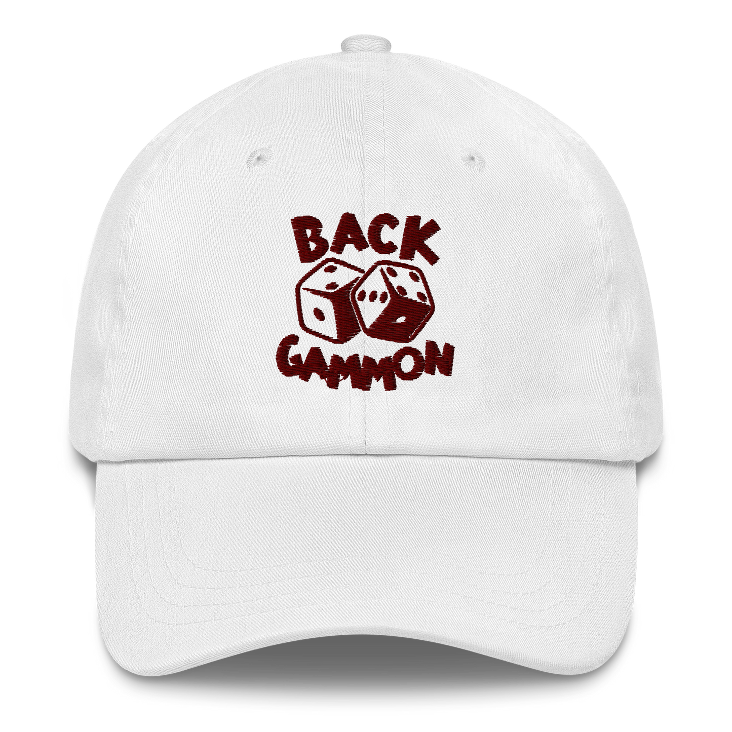 Backgammon Dad Hat (maroon embroidery)