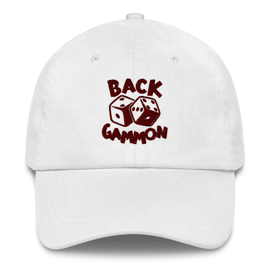 Backgammon Dad Hat (maroon embroidery)