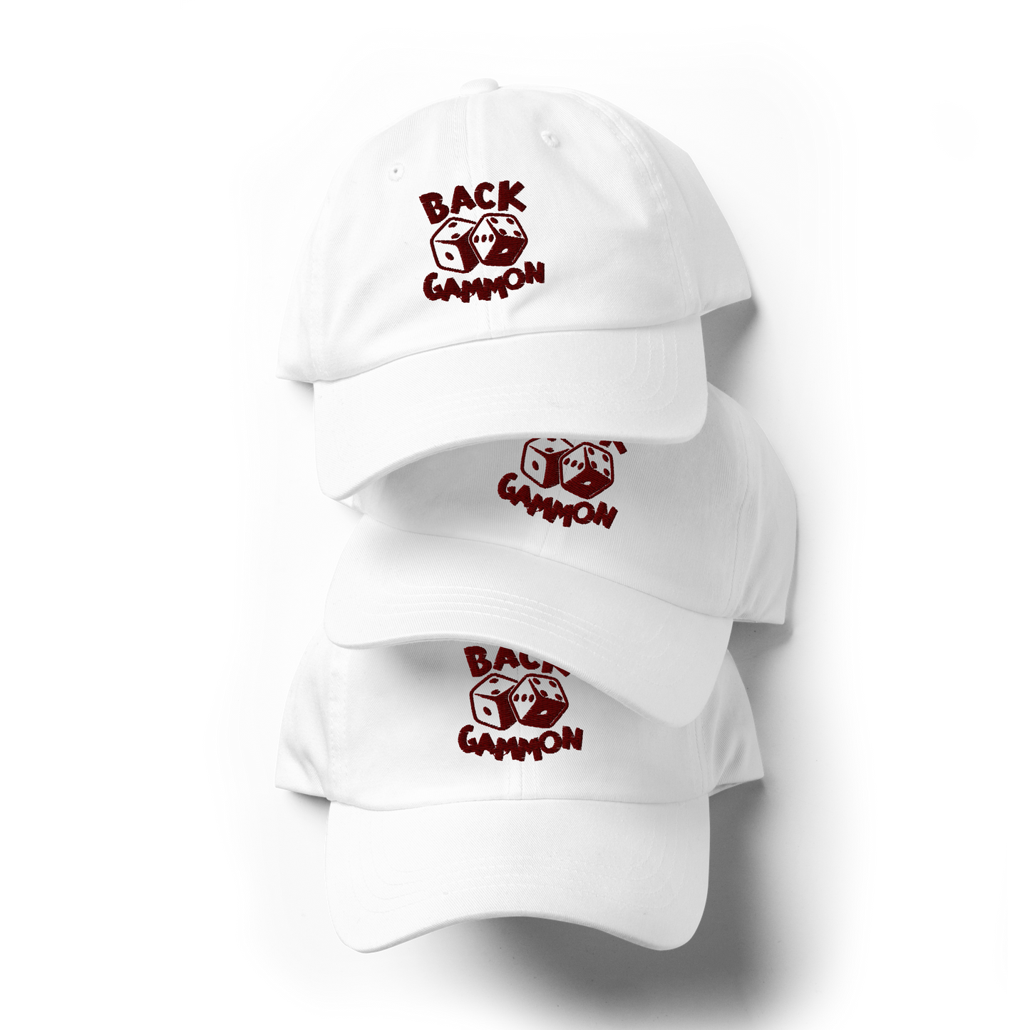 Backgammon Dad Hat (maroon embroidery)