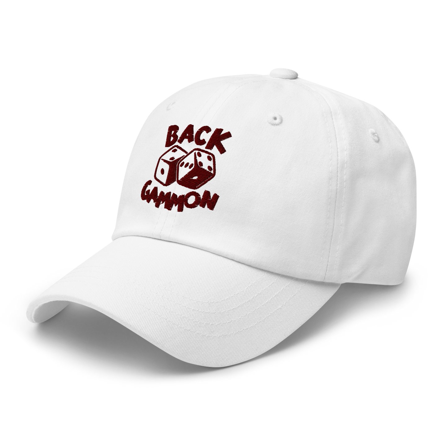 Backgammon Dad Hat (maroon embroidery)