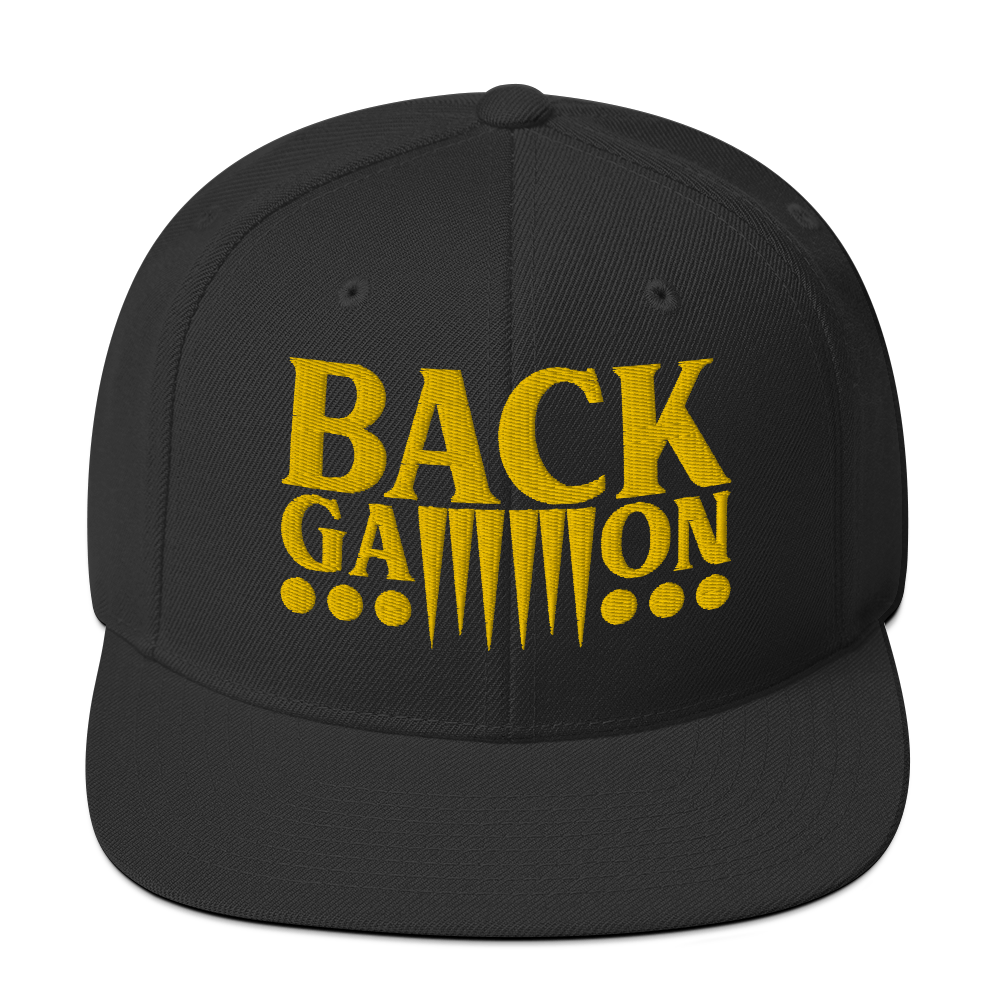 Backgammon Snapback Hat (yellow embroidery)