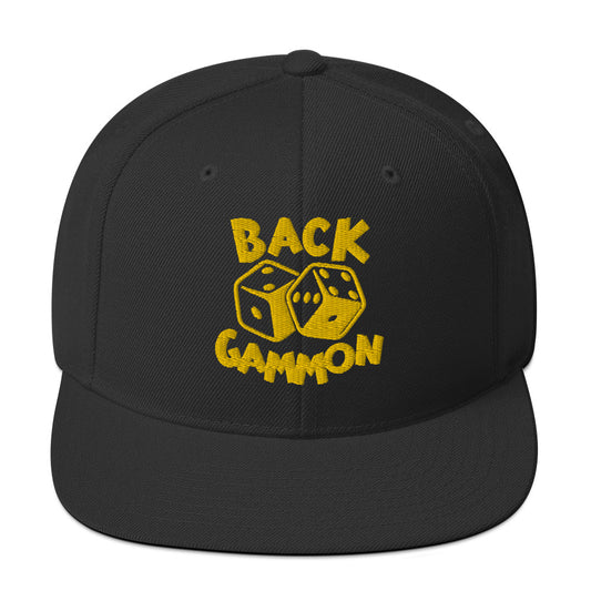 Backgammon Snapback Hat (yellow embroidery)