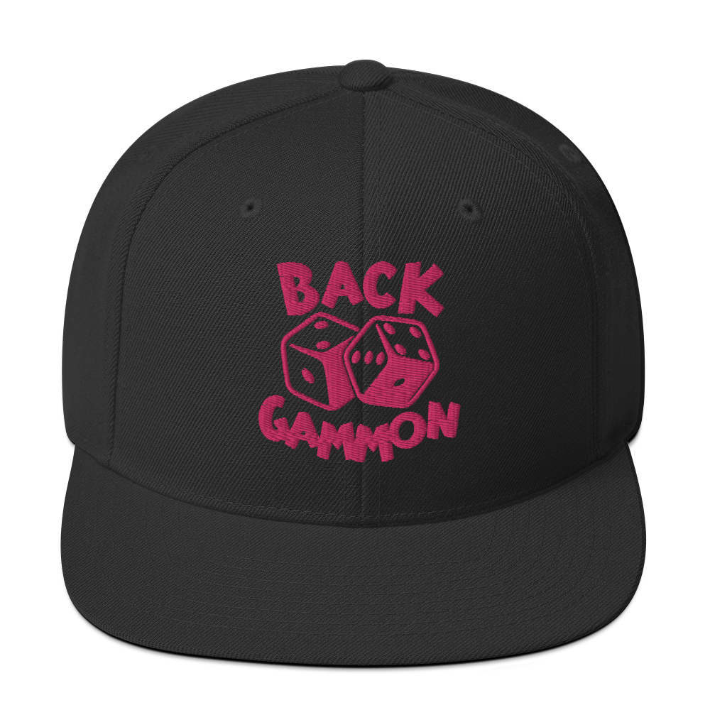 Backgammon Snapback Hat (pink embroidery)