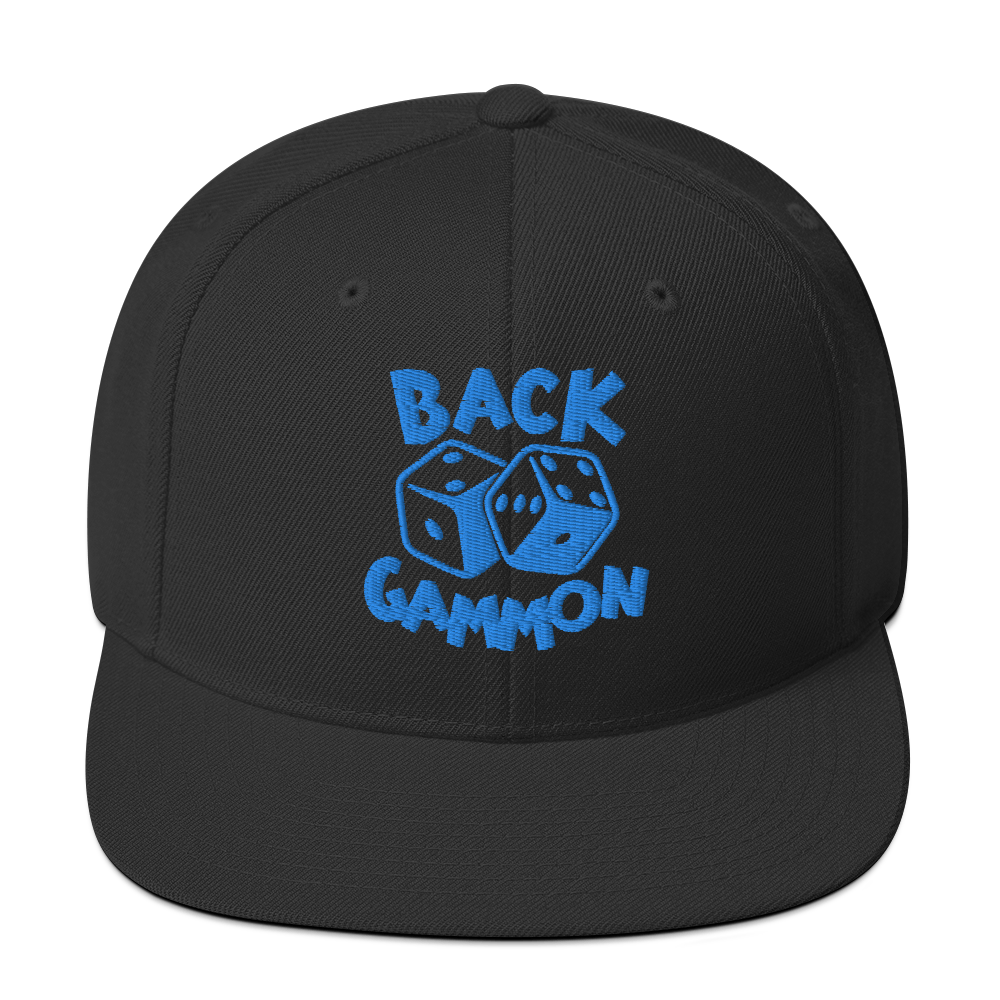 Backgammon Snapback Hat (aqua embroidery)