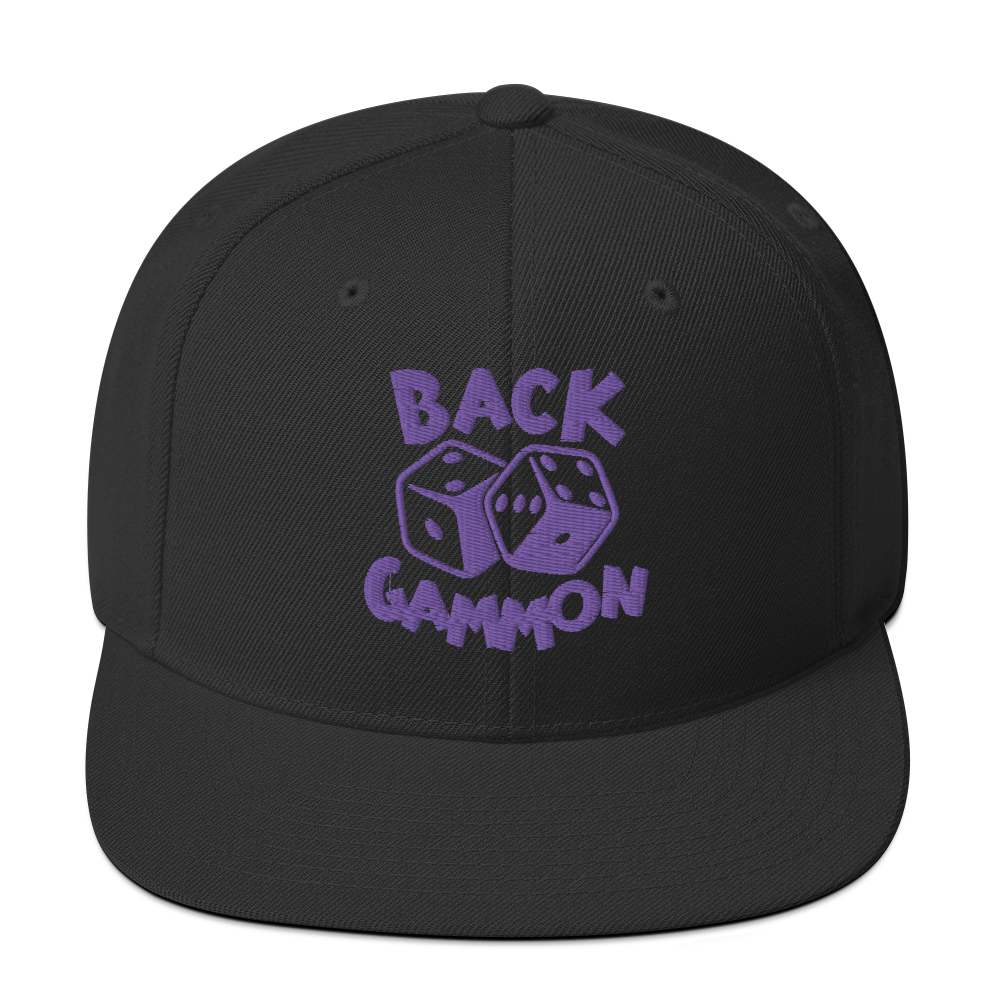 Backgammon Snapback Hat (purple embroidery)