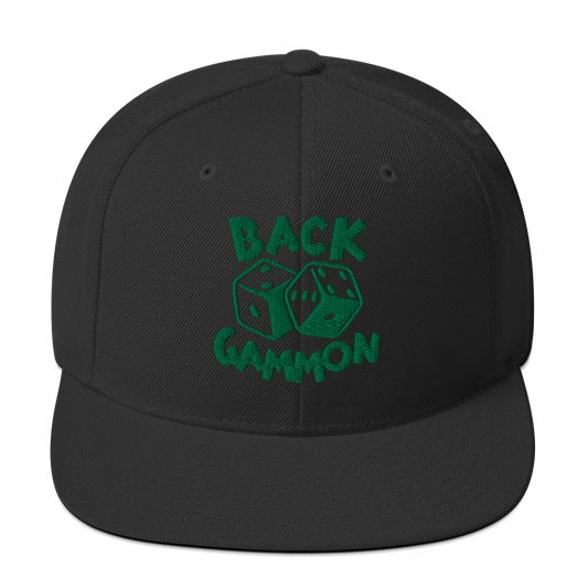 Backgammon Snapback Hat (green embroidery)