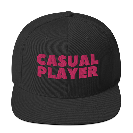 'CASUAL PLAY' Backgammon Snapback Hat (pink embroidery)