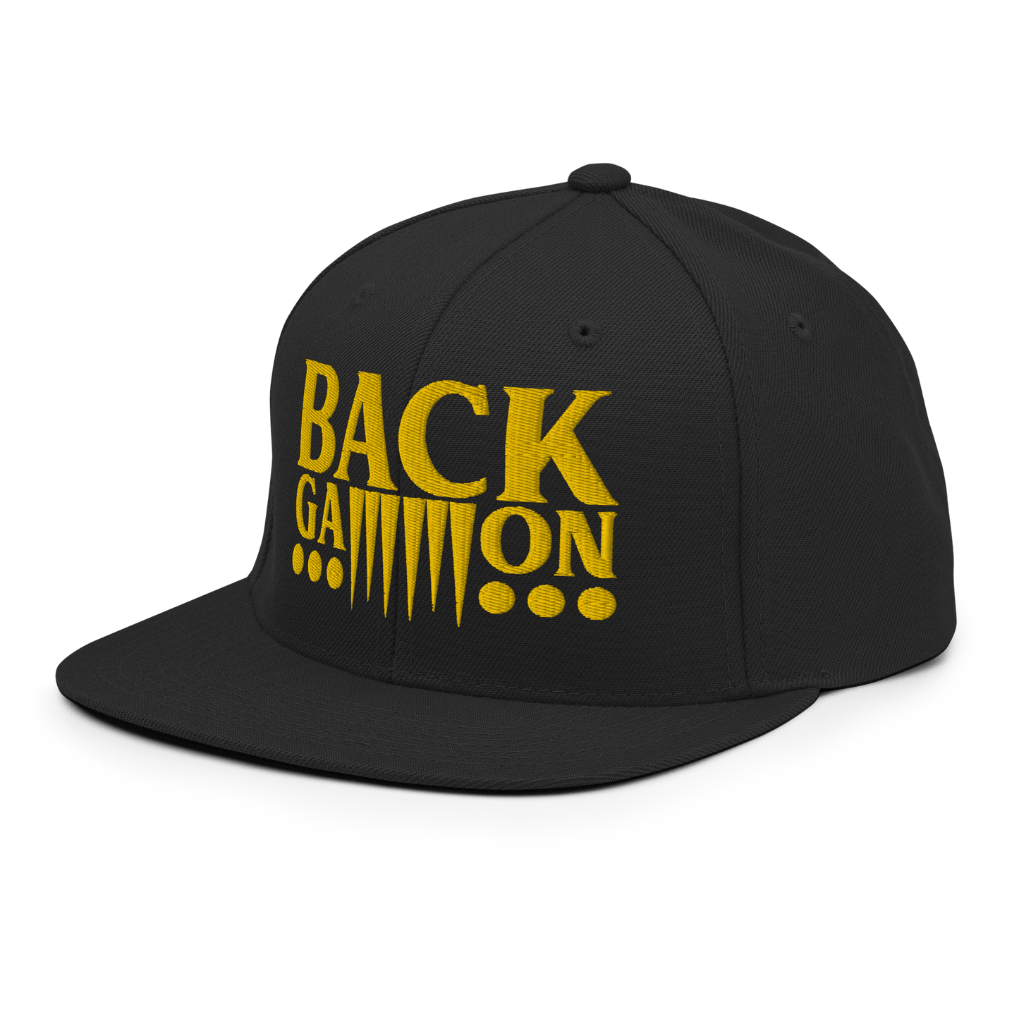 Backgammon Snapback Hat (yellow embroidery)