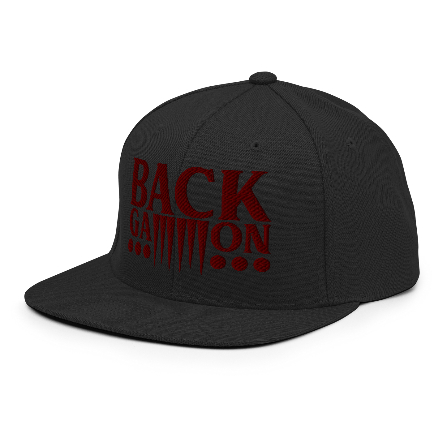 Backgammon Snapback Hat (maroon embroidery)