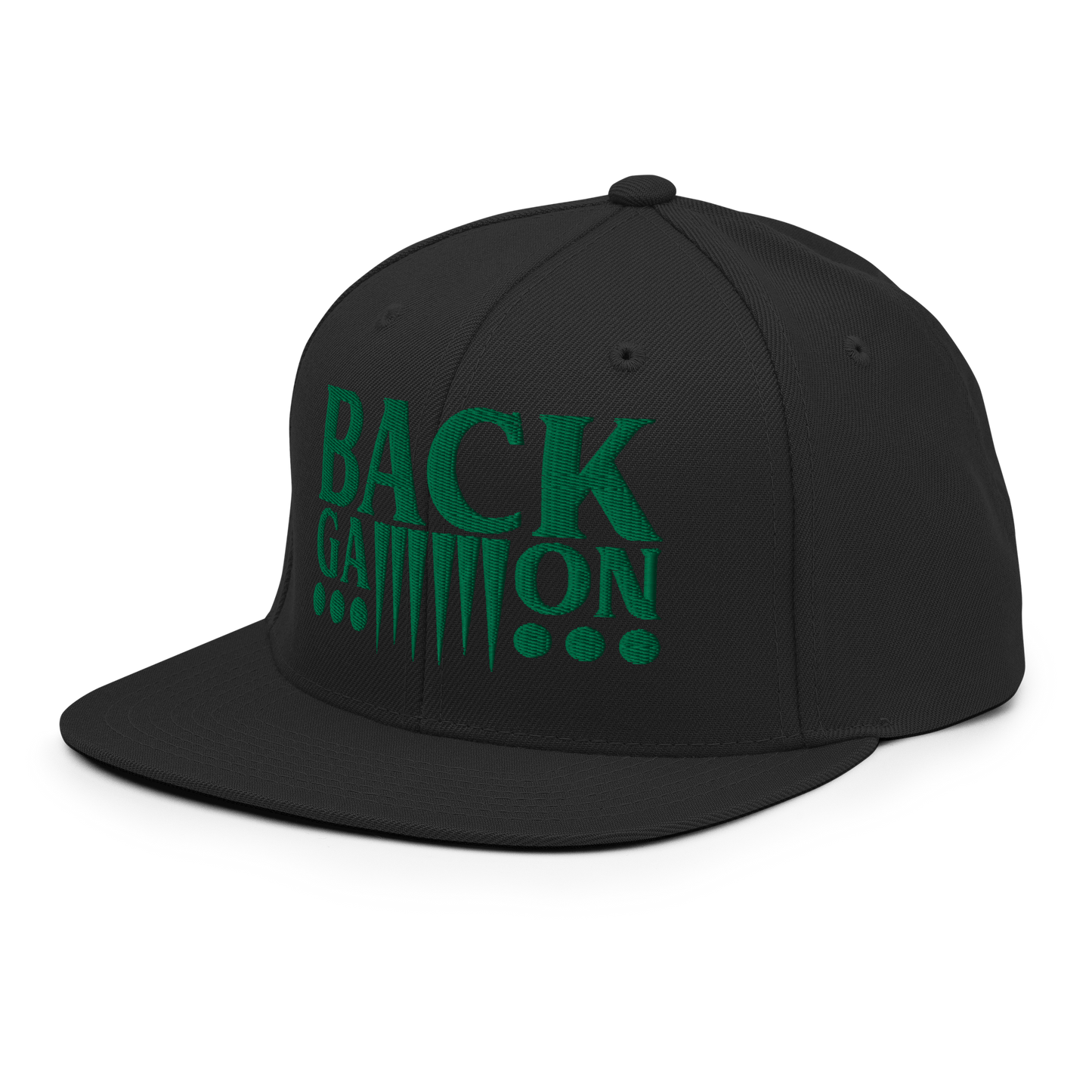 Backgammon Snapback Hat (green embroidery)