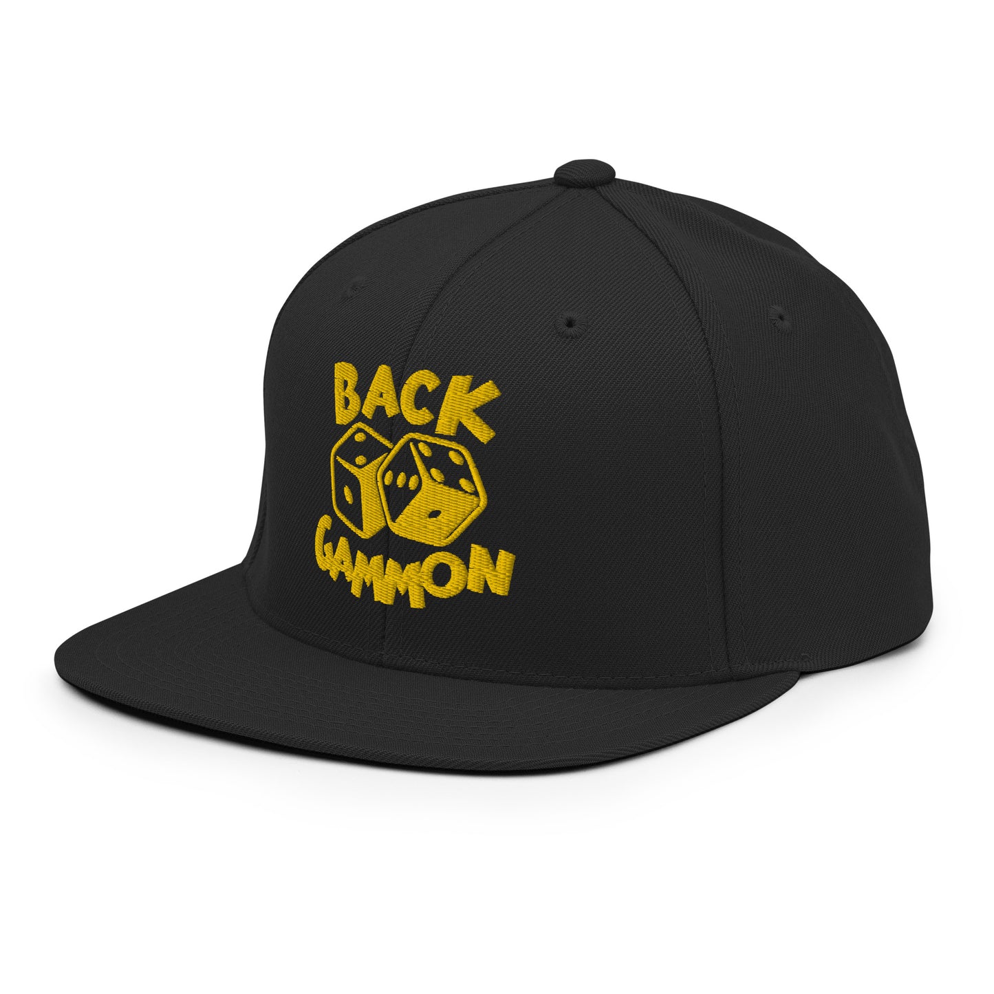 Backgammon Snapback Hat (yellow embroidery)