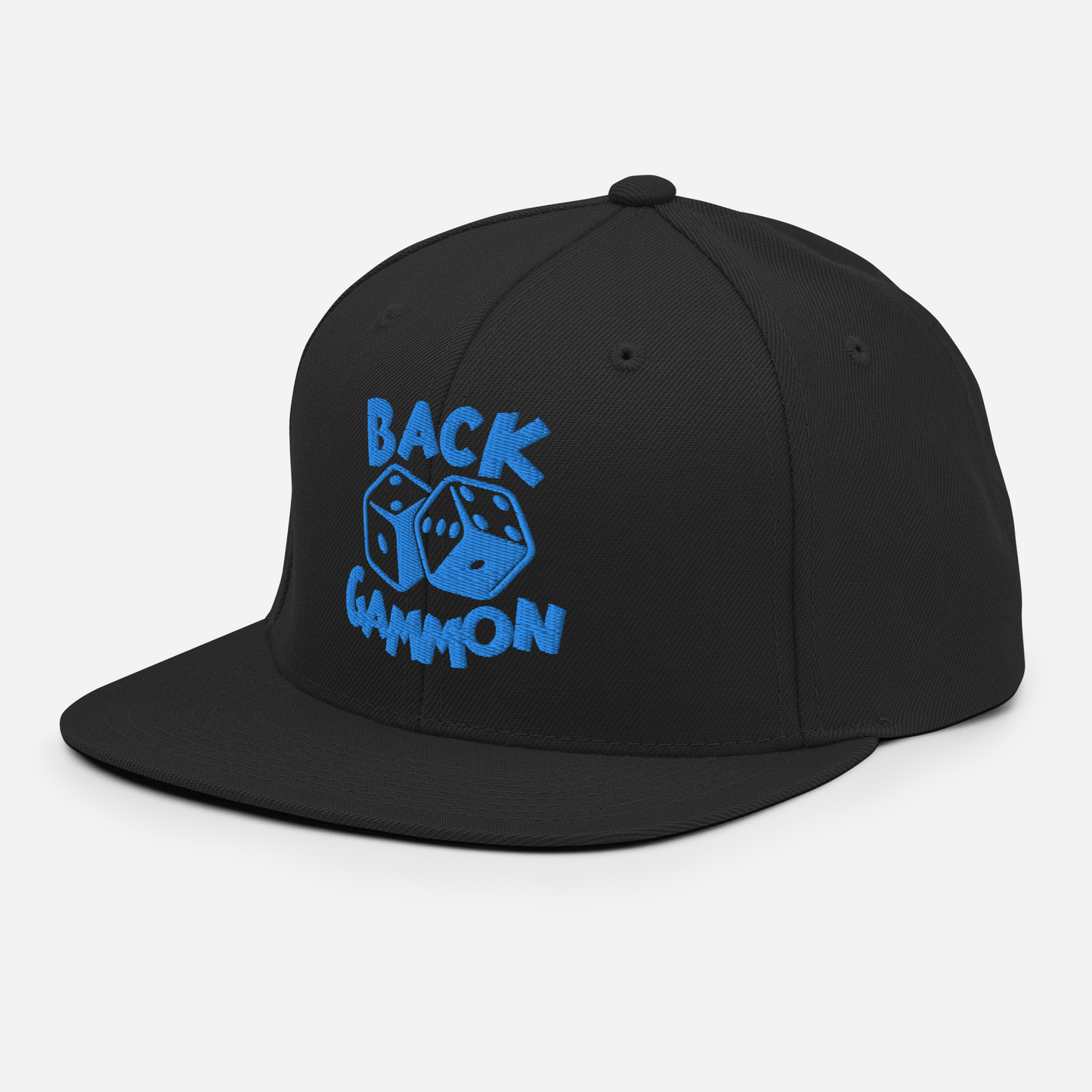 Backgammon Snapback Hat (aqua embroidery)