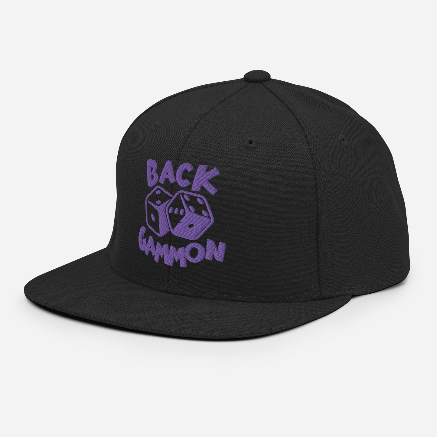 Backgammon Snapback Hat (purple embroidery)