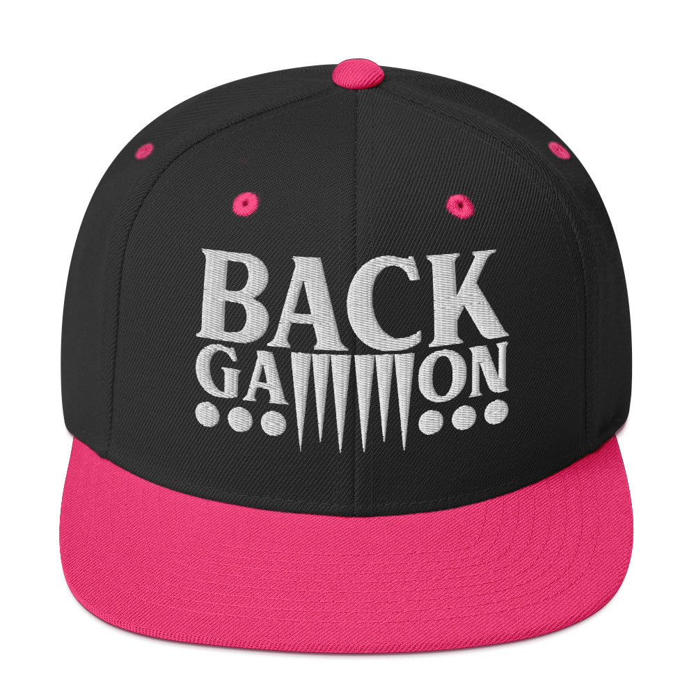 Backgammon Snapback Hat (white embroidery)