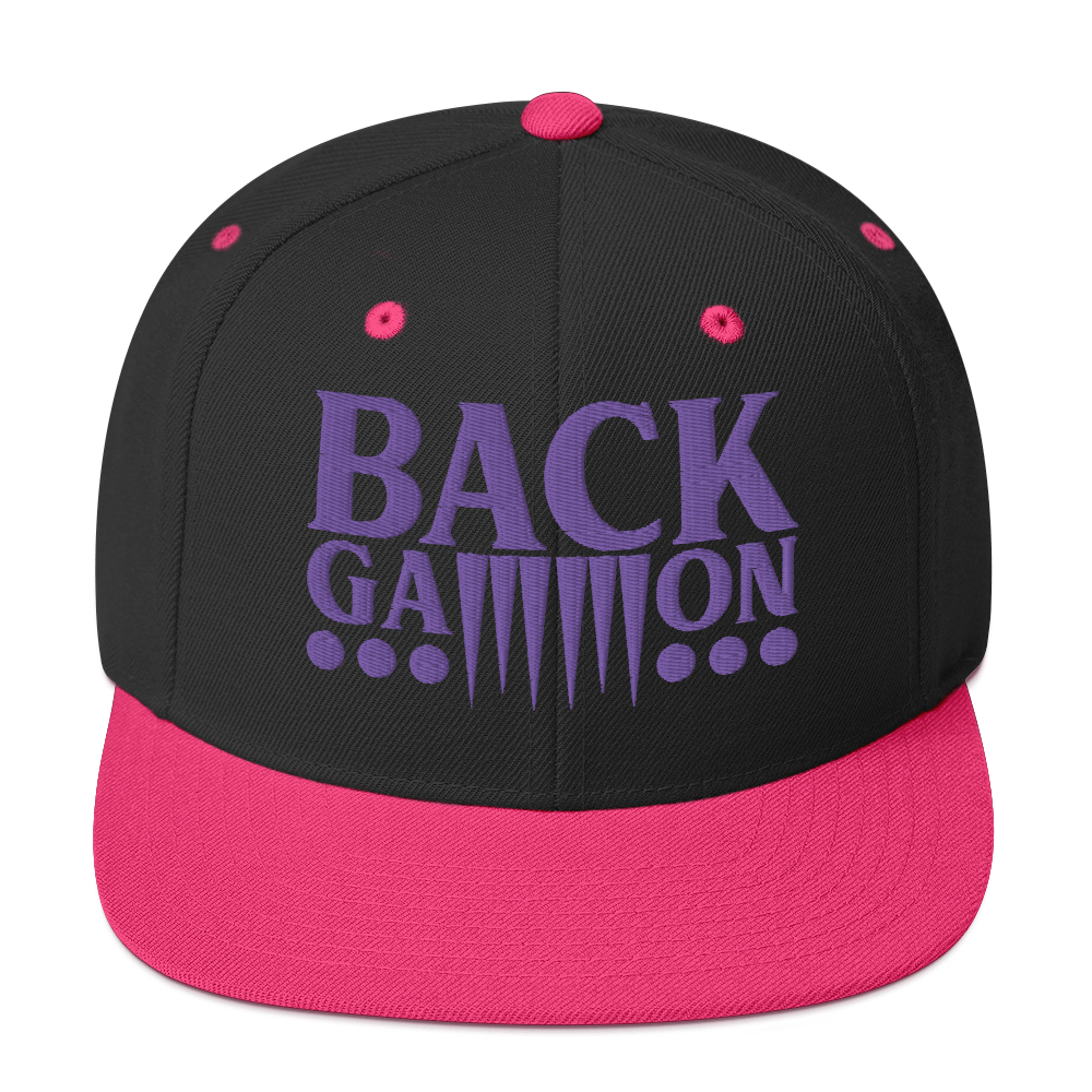 Backgammon Snapback Hat (purple embroidery)