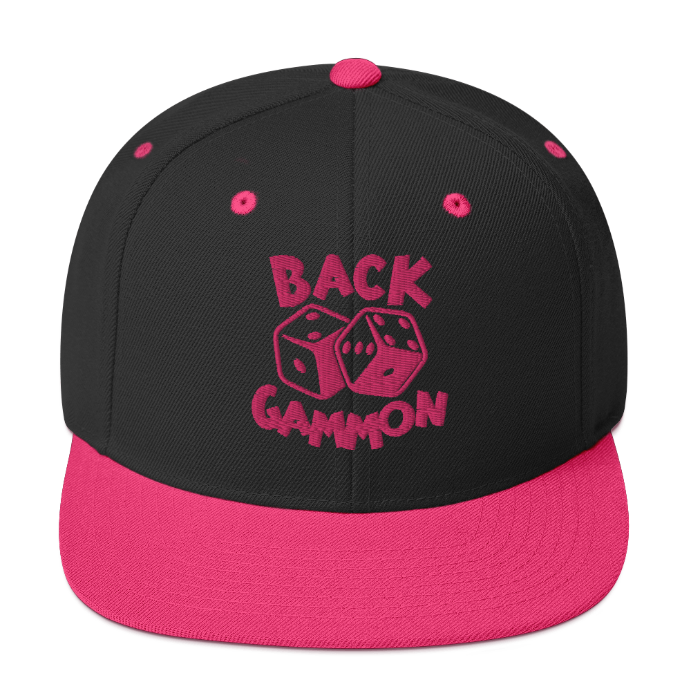 Backgammon Snapback Hat (pink embroidery)