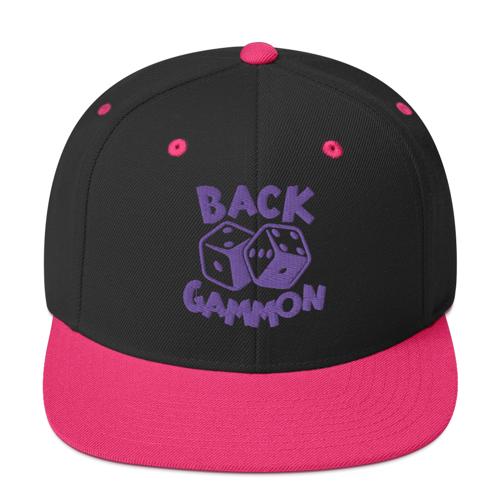 Backgammon Snapback Hat (purple embroidery)