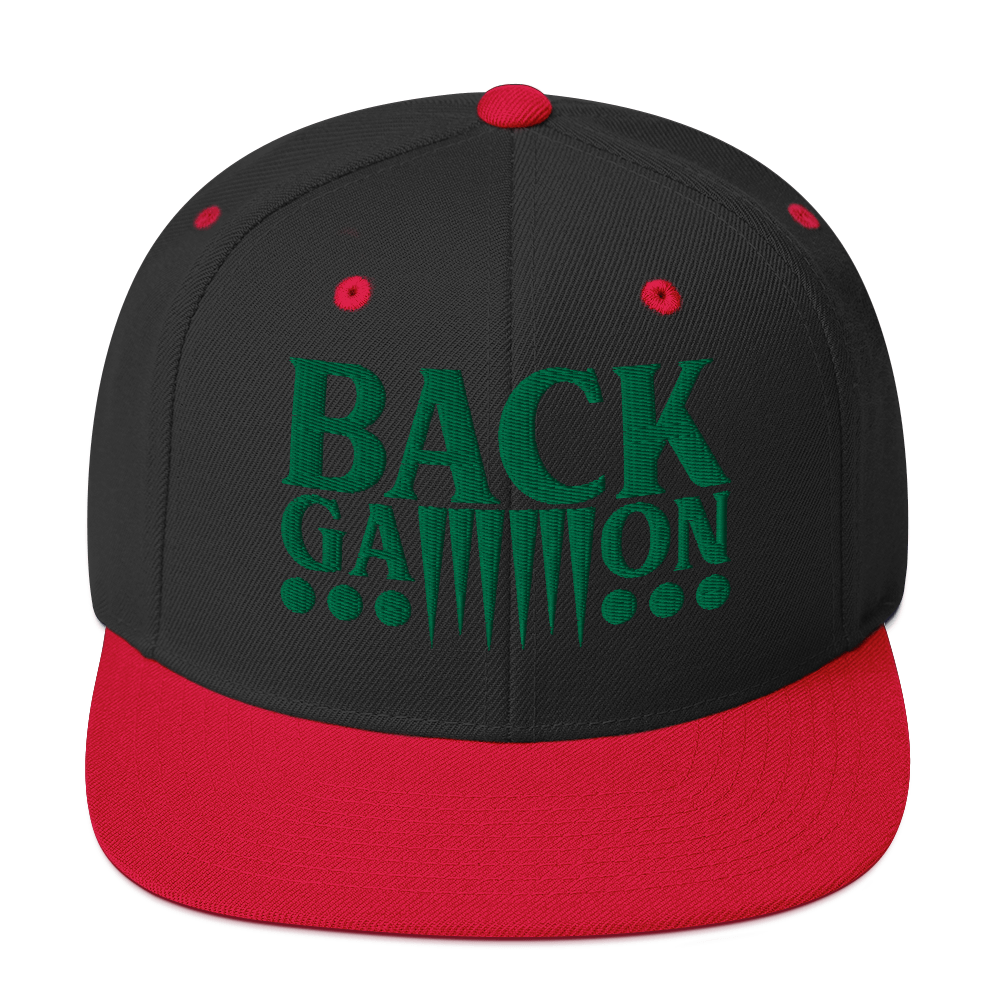 Backgammon Snapback Hat (green embroidery)