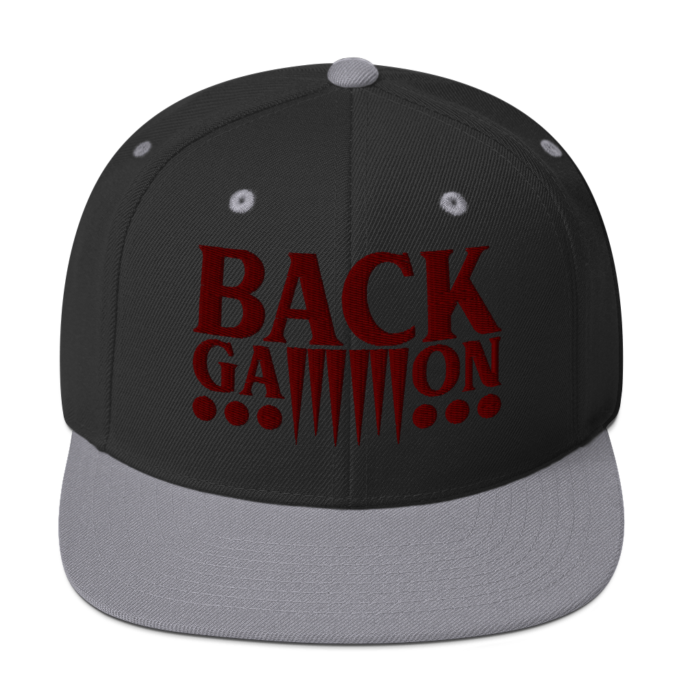 Backgammon Snapback Hat (maroon embroidery)