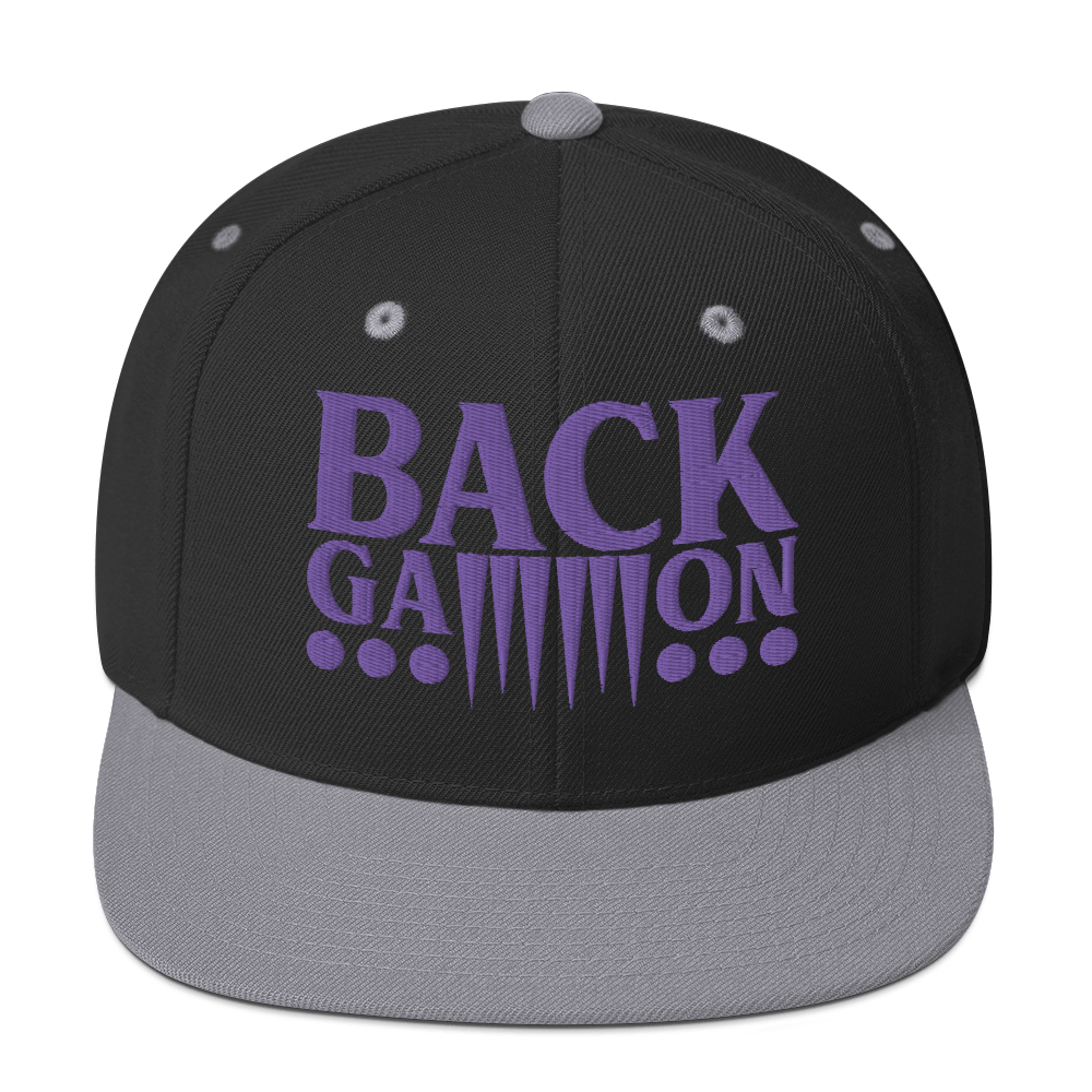 Backgammon Snapback Hat (purple embroidery)