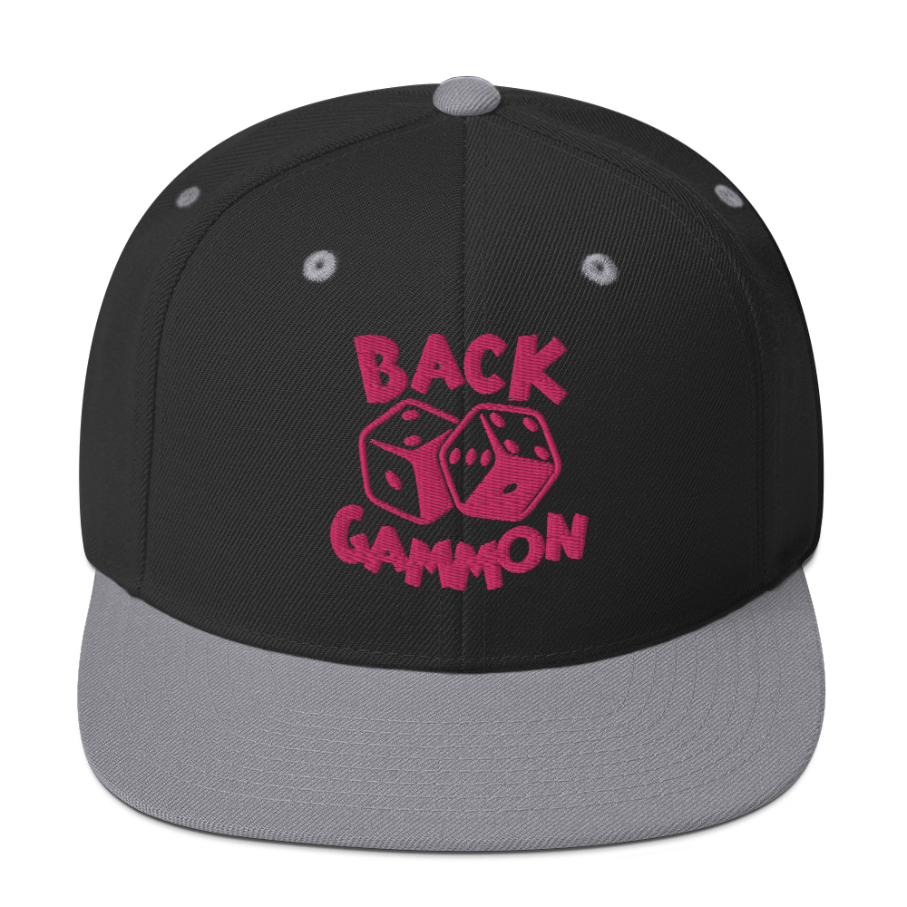 Backgammon Snapback Hat (pink embroidery)