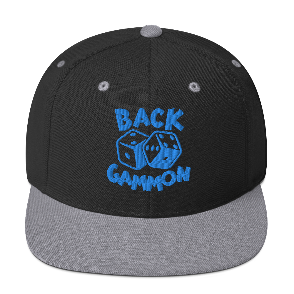 Backgammon Snapback Hat (aqua embroidery)