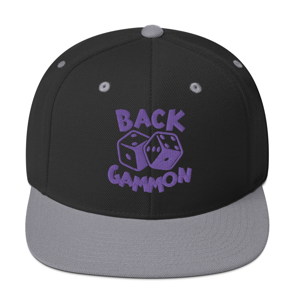 Backgammon Snapback Hat (purple embroidery)