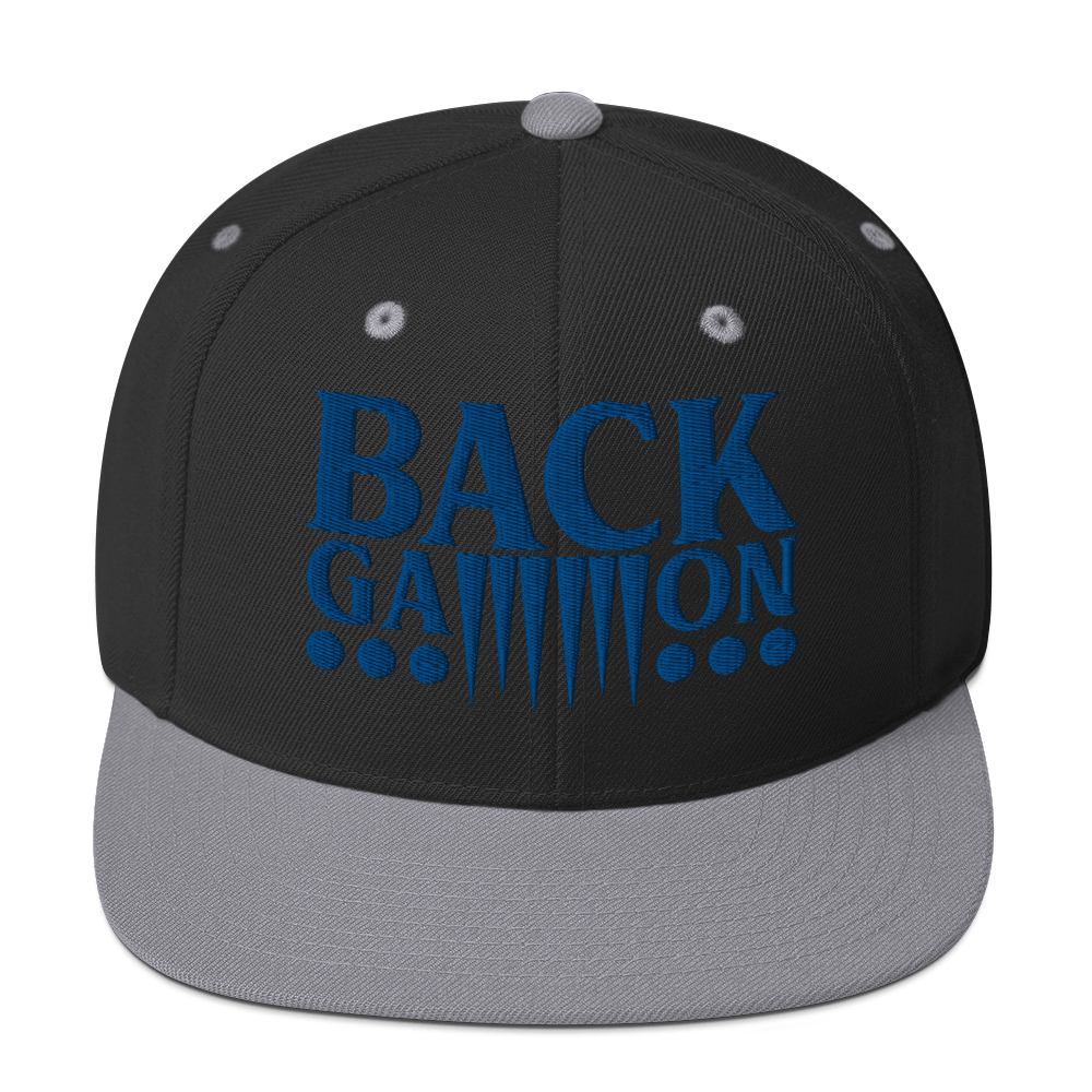 Backgammon Snapback Hat (blue embroidery)