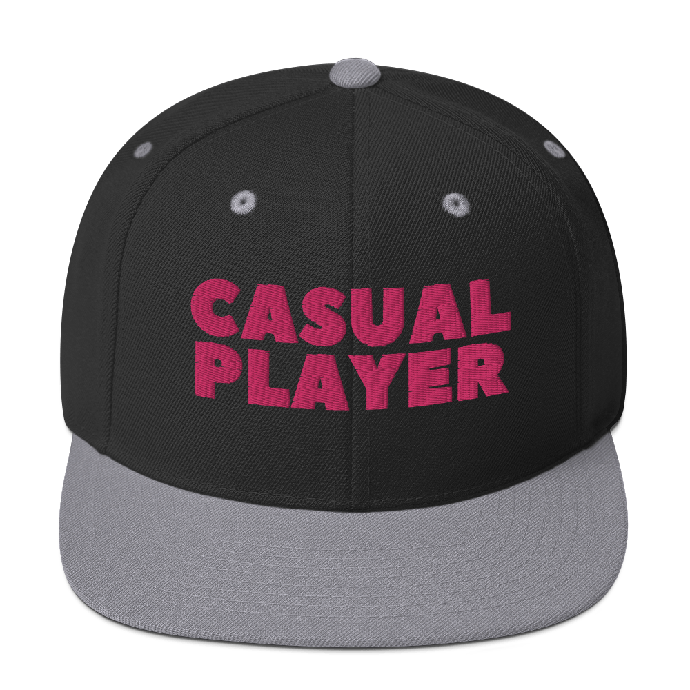 'CASUAL PLAY' Backgammon Snapback Hat (pink embroidery)