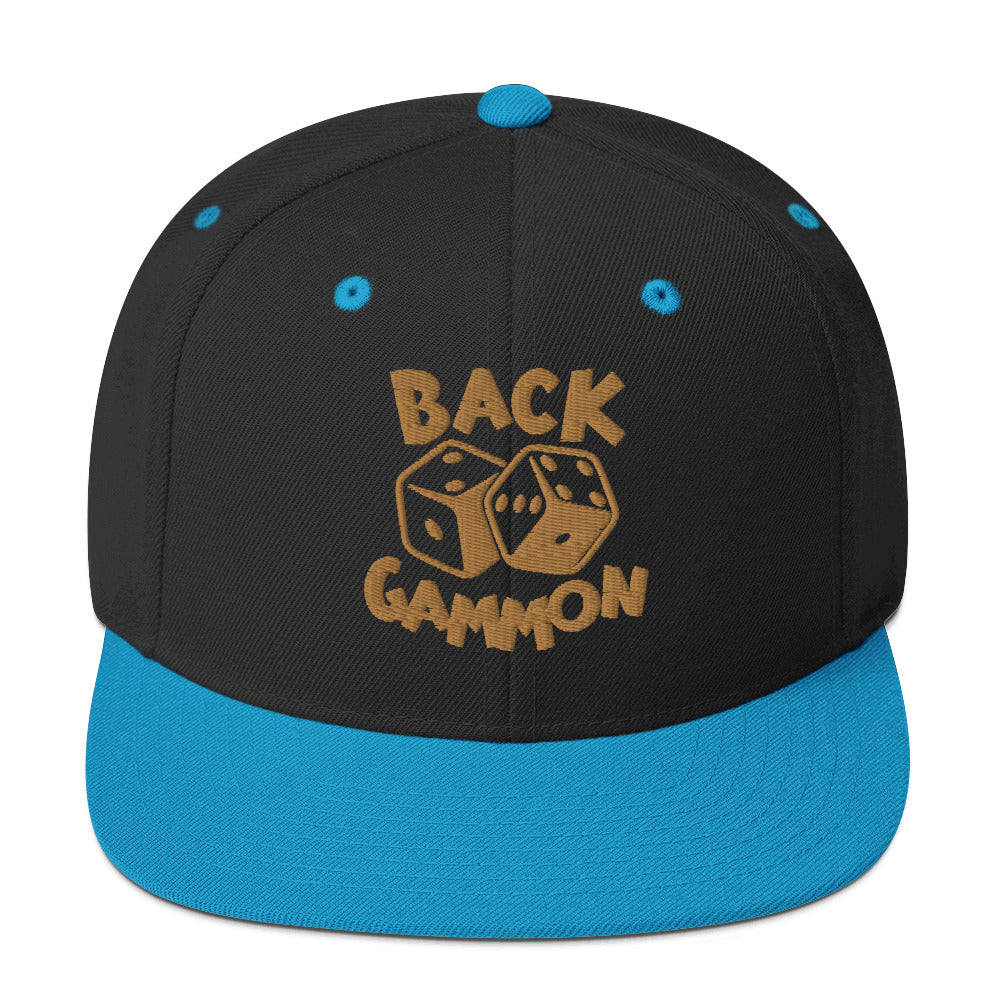 Backgammon Snapback Hat (gold embroidery)