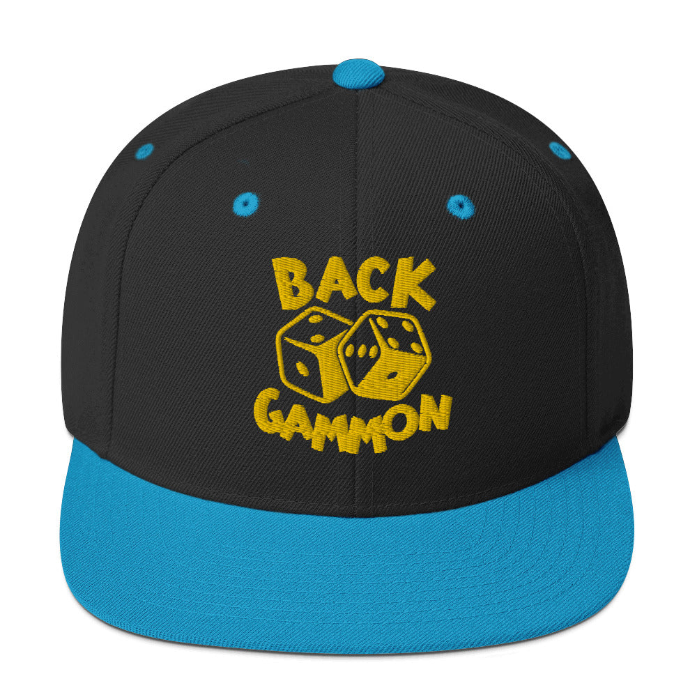 Backgammon Snapback Hat (yellow embroidery)