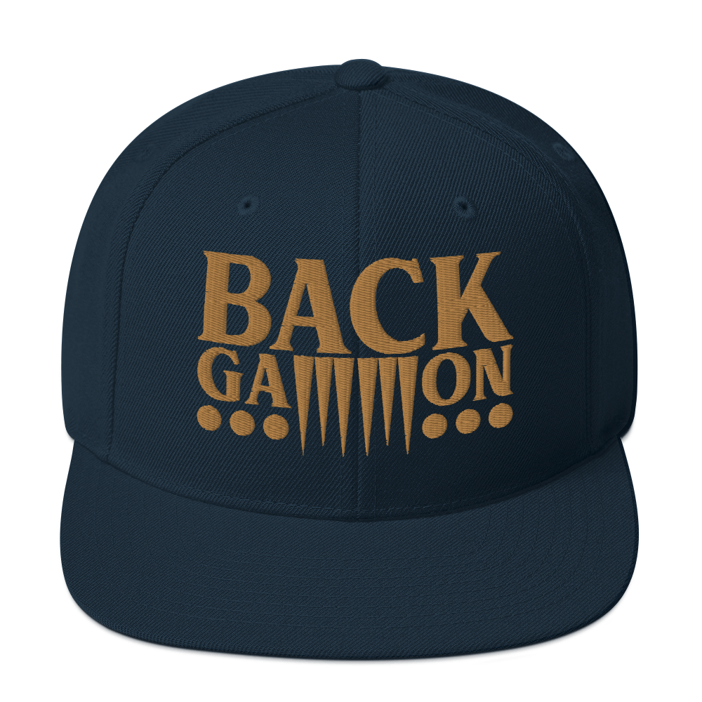 Backgammon Snapback Hat (gold embroidery)