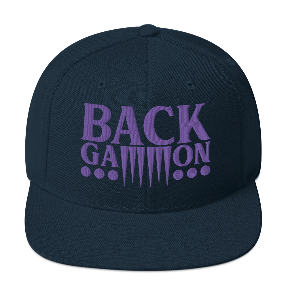 Backgammon Snapback Hat (purple embroidery)