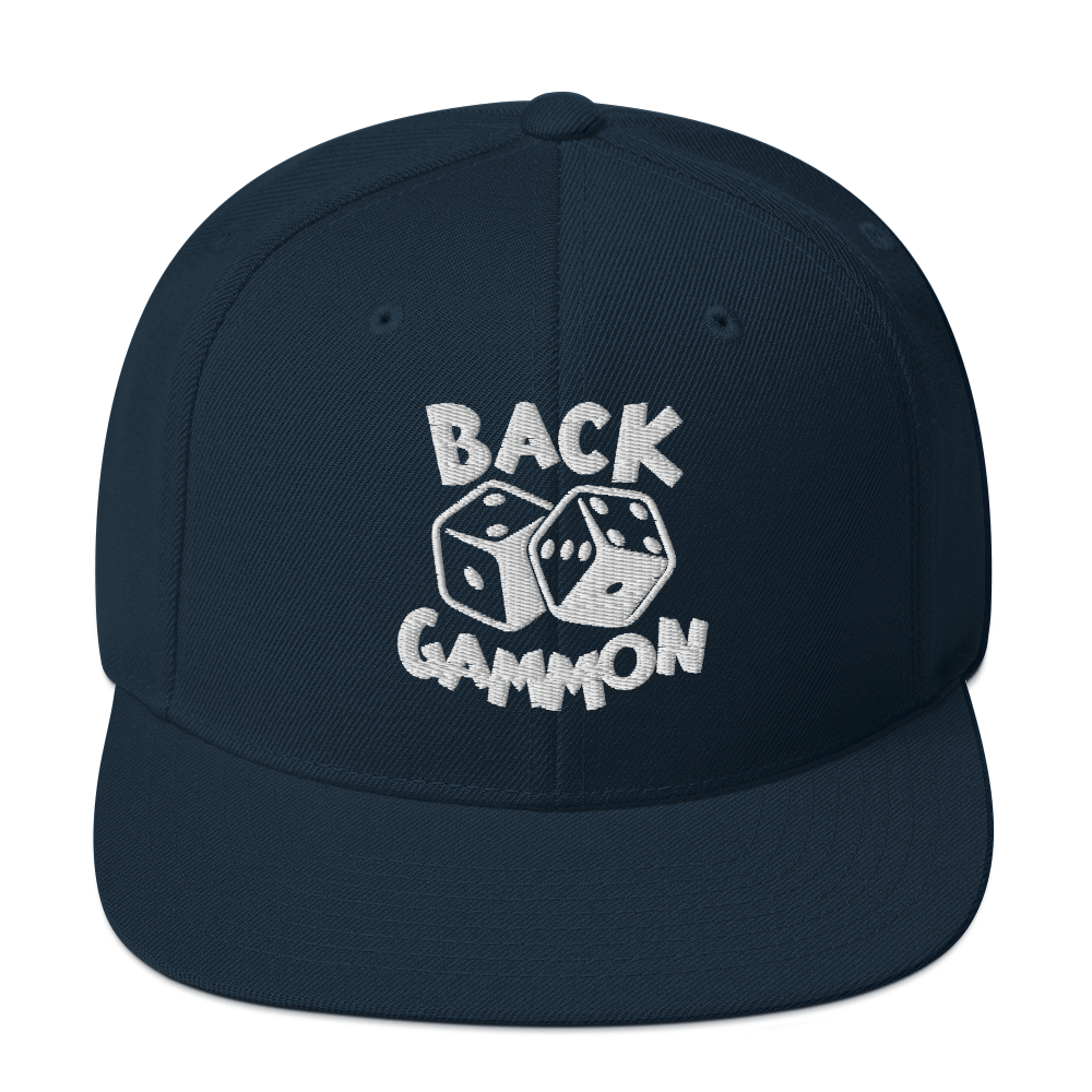 Backgammon Snapback Hat (white embroidery)