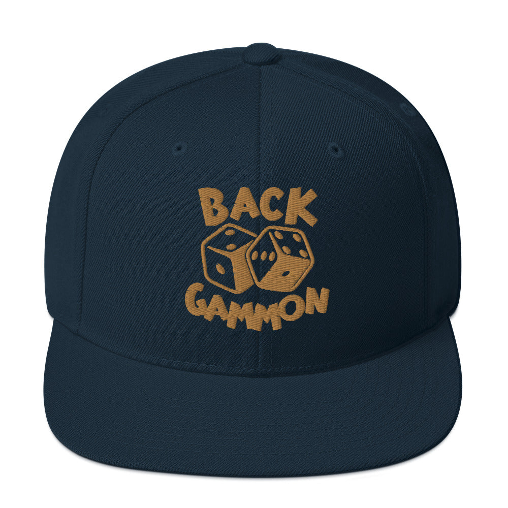 Backgammon Snapback Hat (gold embroidery)