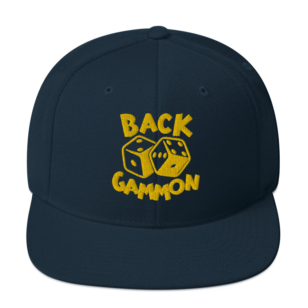 Backgammon Snapback Hat (yellow embroidery)