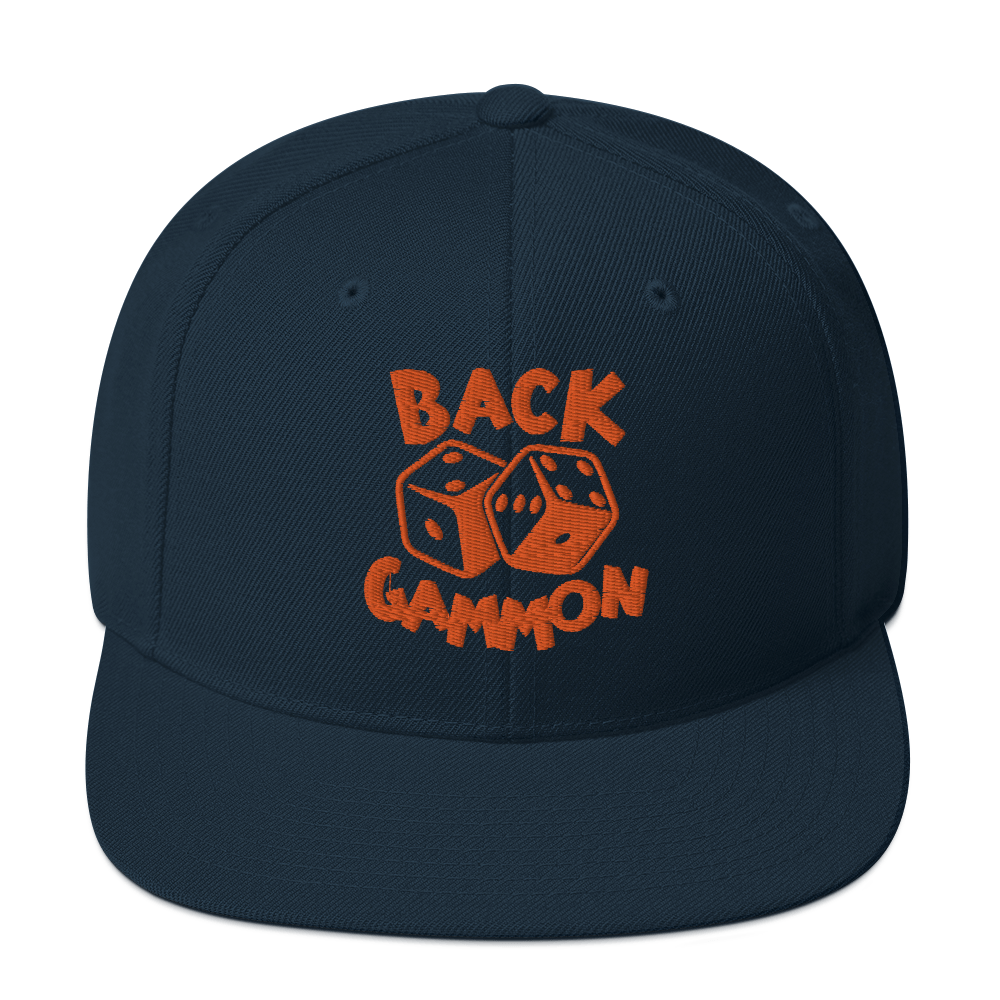 Backgammon Snapback Hat (orange embroidery)