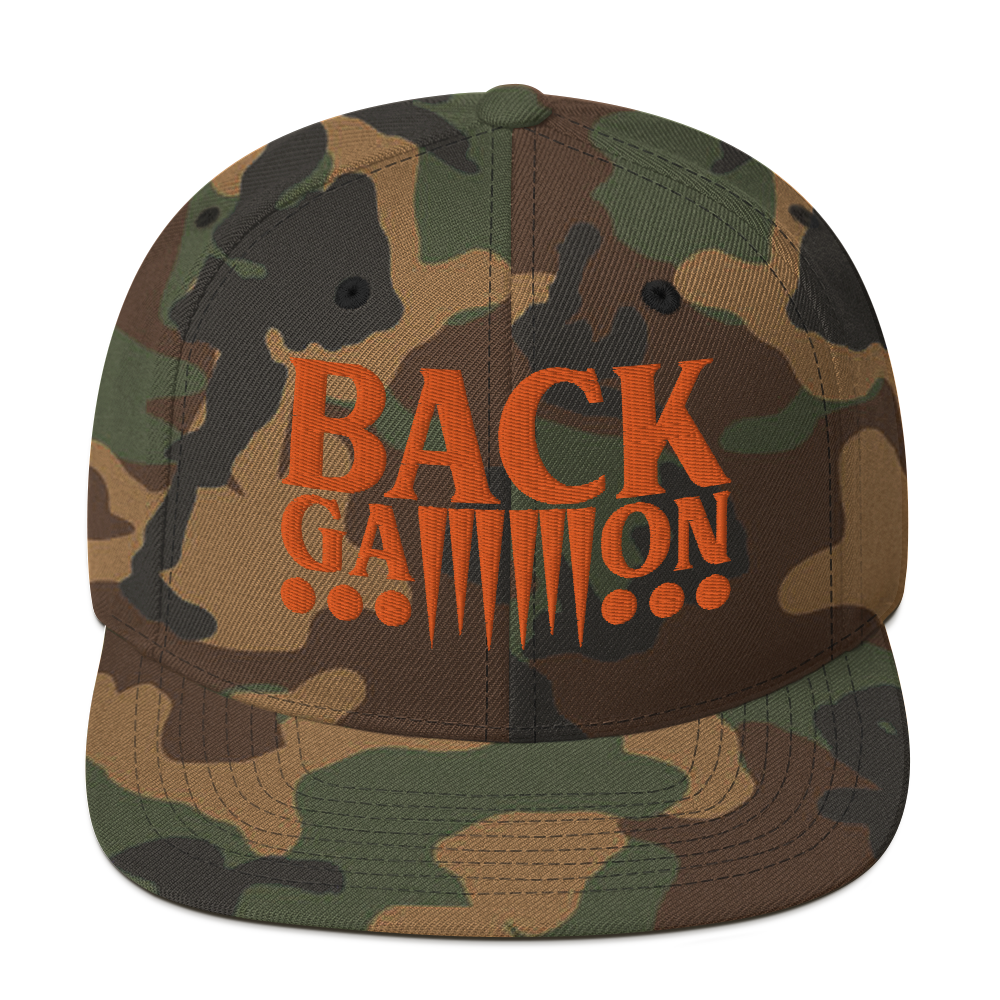 Backgammon Snapback Hat (orange embroidery)