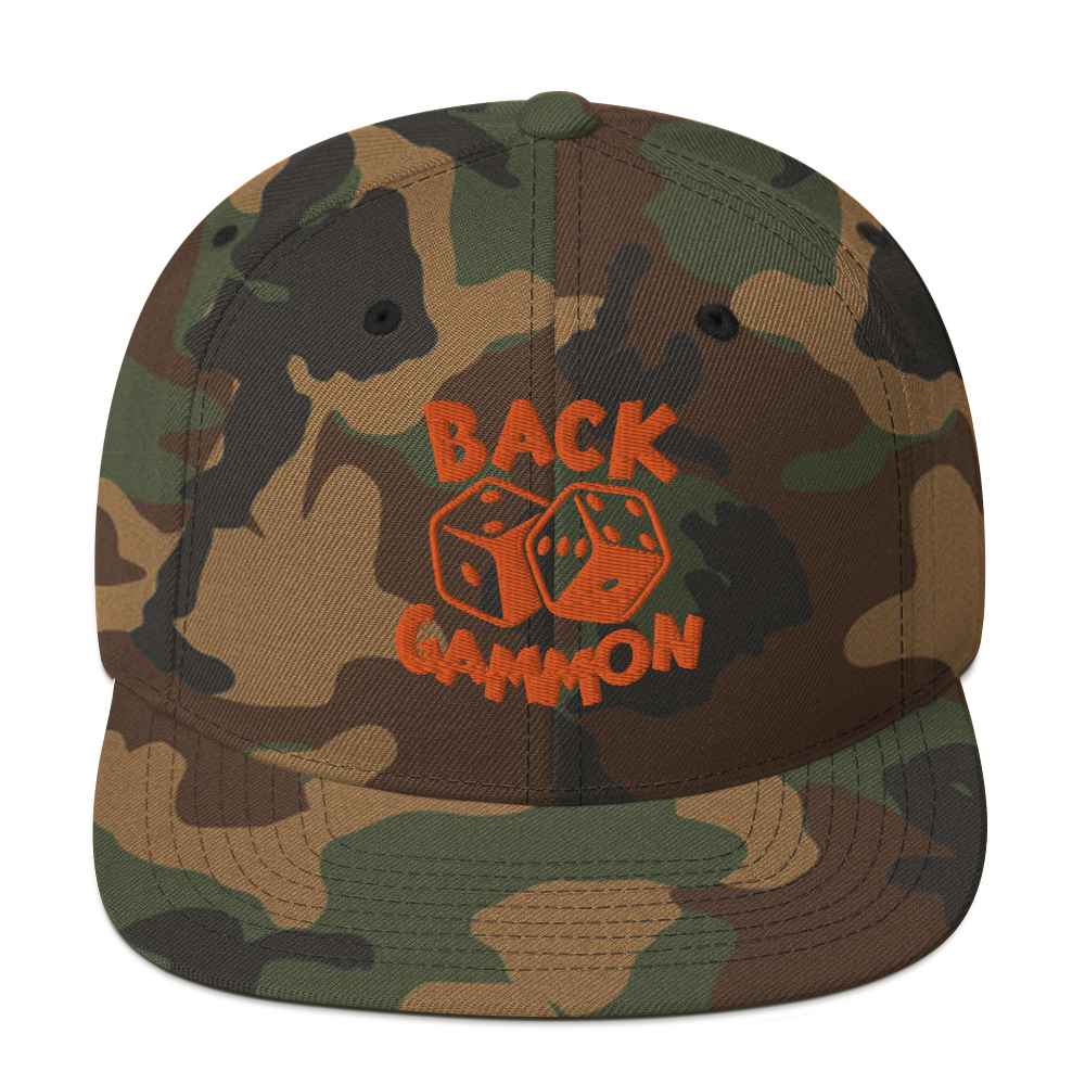 Backgammon Snapback Hat (orange embroidery)