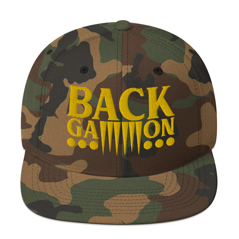 Backgammon Snapback Hat (yellow embroidery)