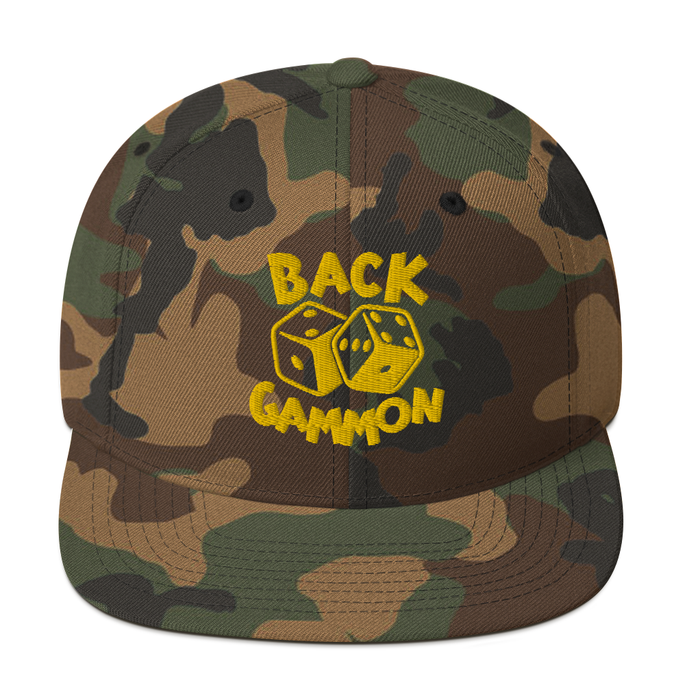 Backgammon Snapback Hat (yellow embroidery)