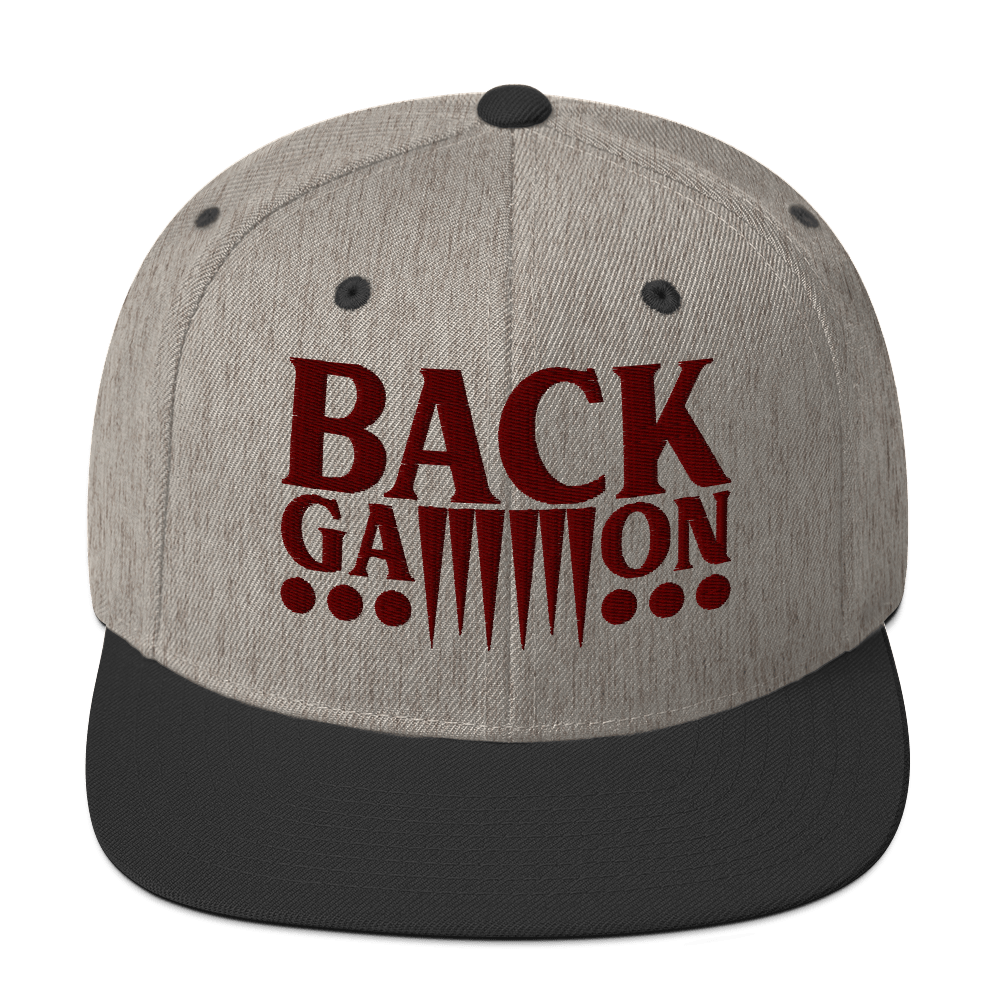 Backgammon Snapback Hat (maroon embroidery)