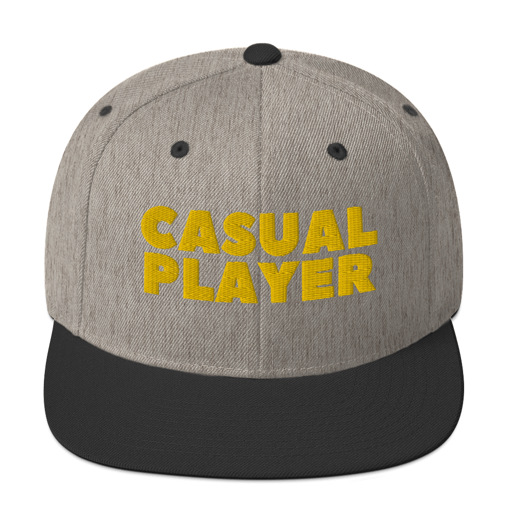 'CASUAL PLAYER' Backgammon Snapback Hat (yellow embroidery)