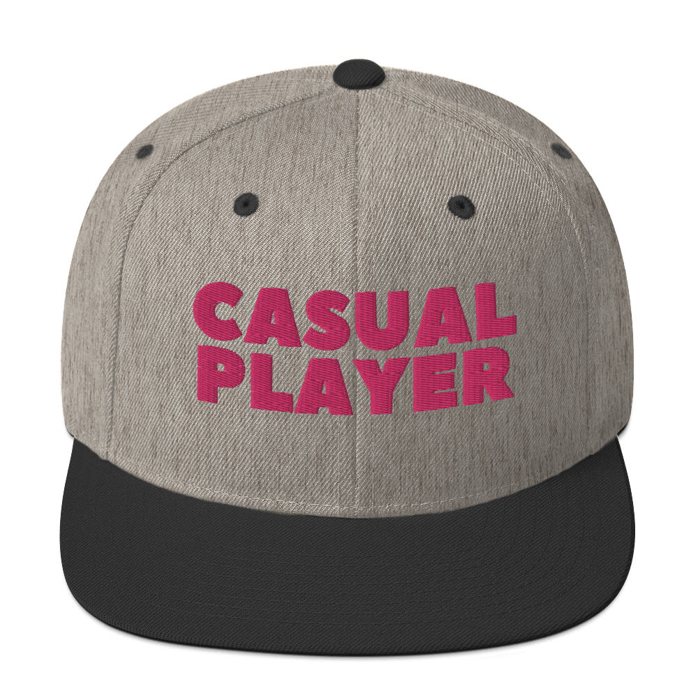 'CASUAL PLAY' Backgammon Snapback Hat (pink embroidery)