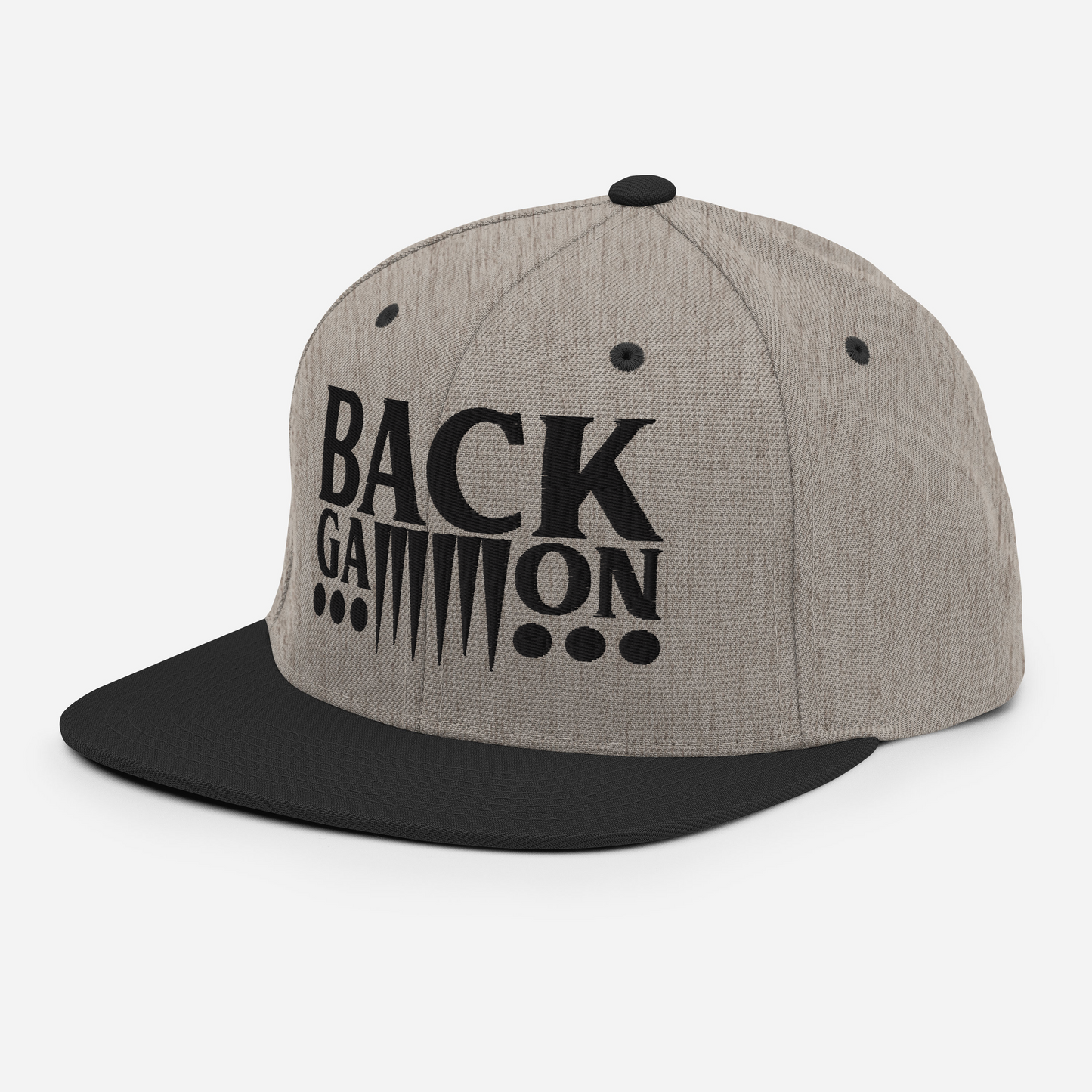 Backgammon Snapback Hat (black embroidery)