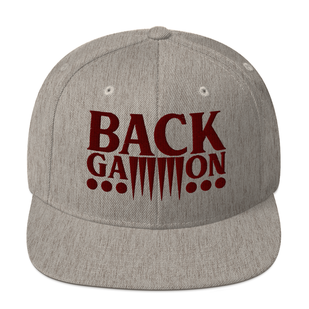 Backgammon Snapback Hat (maroon embroidery)