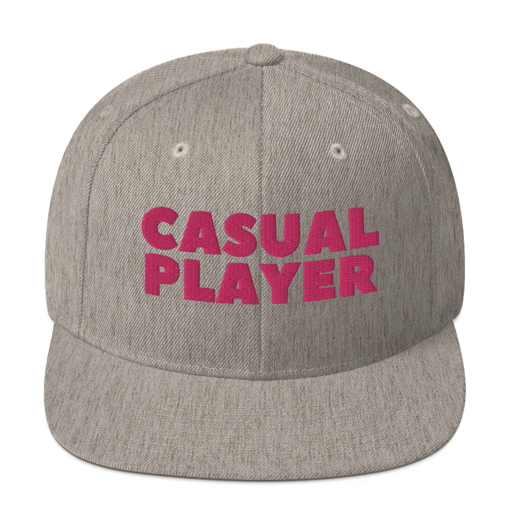 'CASUAL PLAY' Backgammon Snapback Hat (pink embroidery)