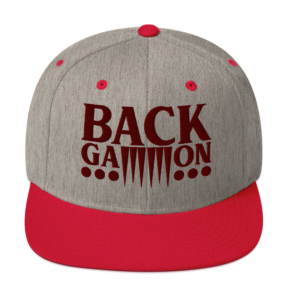 Backgammon Snapback Hat (maroon embroidery)